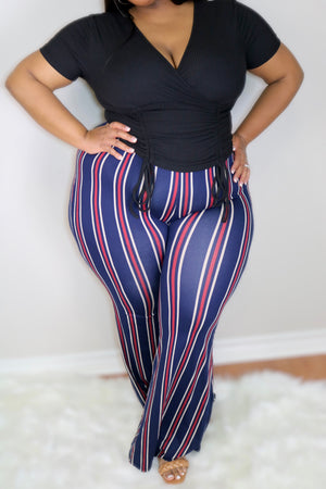 Fitted High Waist Flare Pants: (3 Prints)