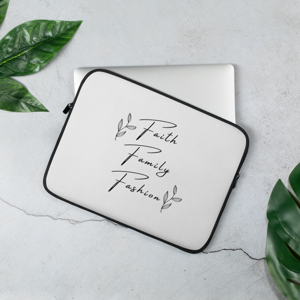 Faith Family Fashion Laptop Sleeve (WHITE)