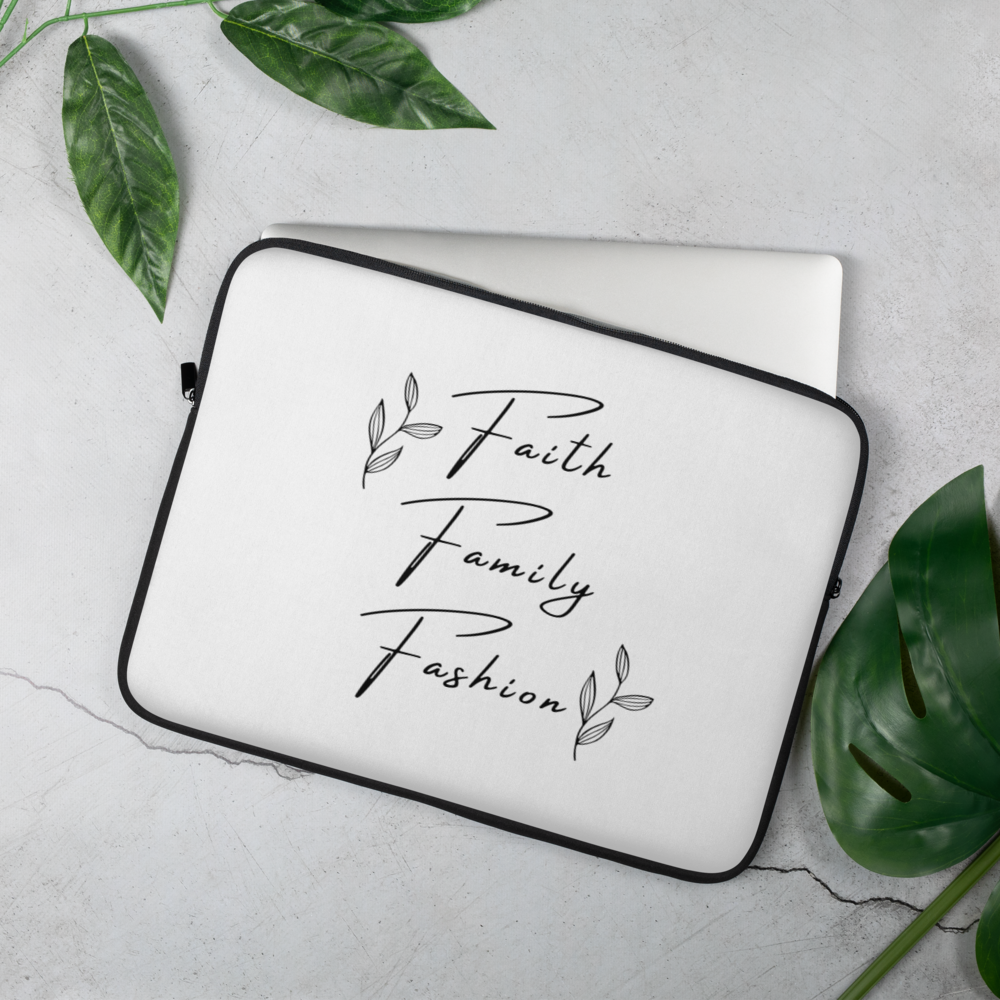 Faith Family Fashion Laptop Sleeve (WHITE)