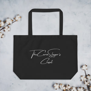 TheCurveSlayer's Large Organic Tote Bag - Black