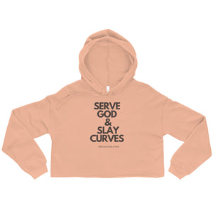 Serve & Slay Cropped Hoodie (Peach)